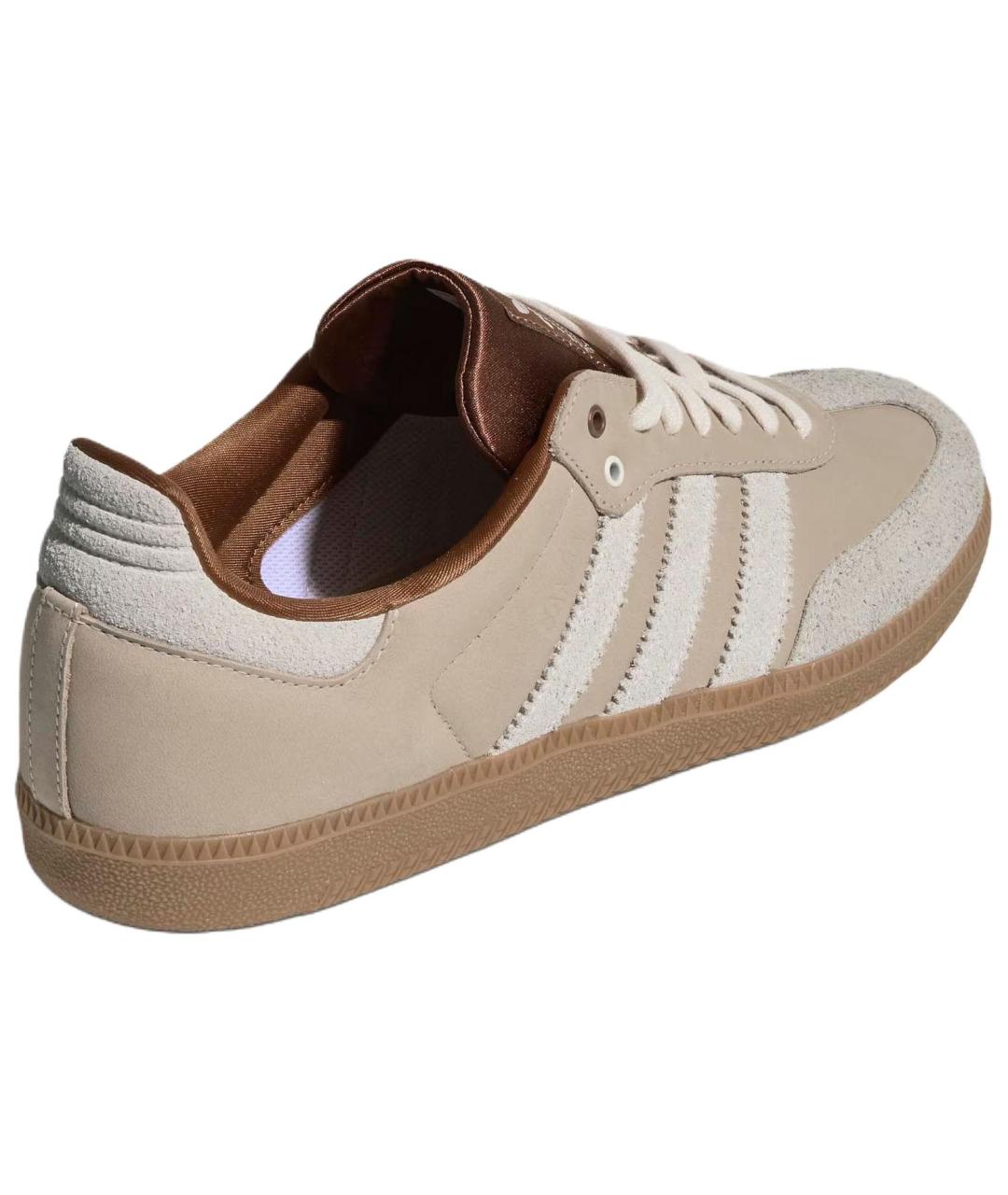 ADIDAS Бежевые кожаные кеды, фото 4