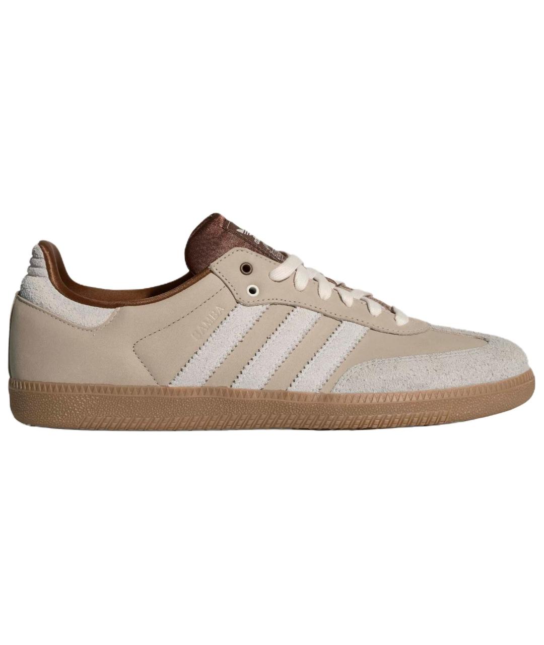 ADIDAS Бежевые кожаные кеды, фото 1