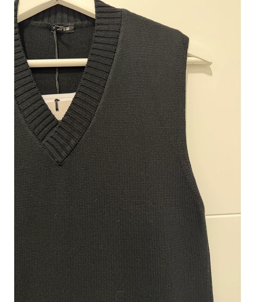 ASPESI Черное хлопковое повседневное платье, фото 4