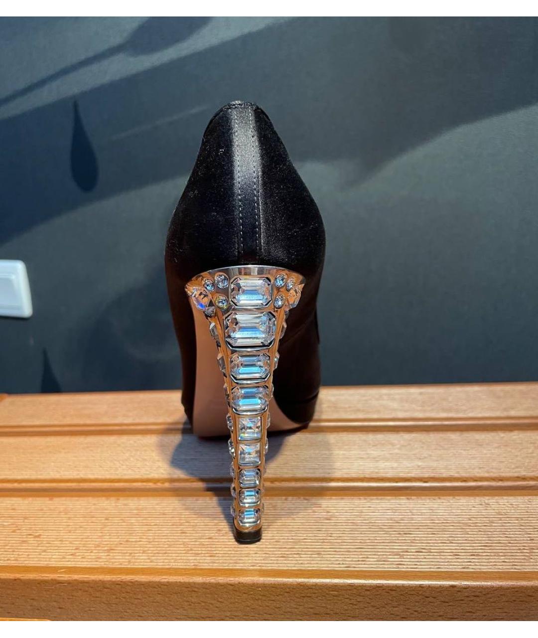 MIU MIU Черные текстильные туфли, фото 4