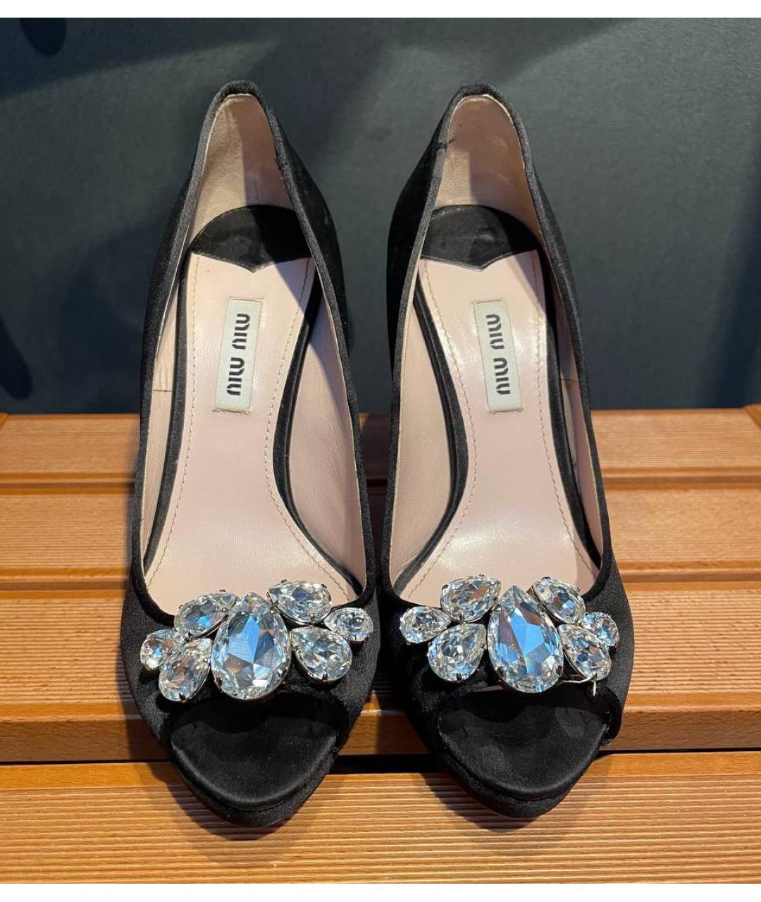 MIU MIU Черные текстильные туфли, фото 2