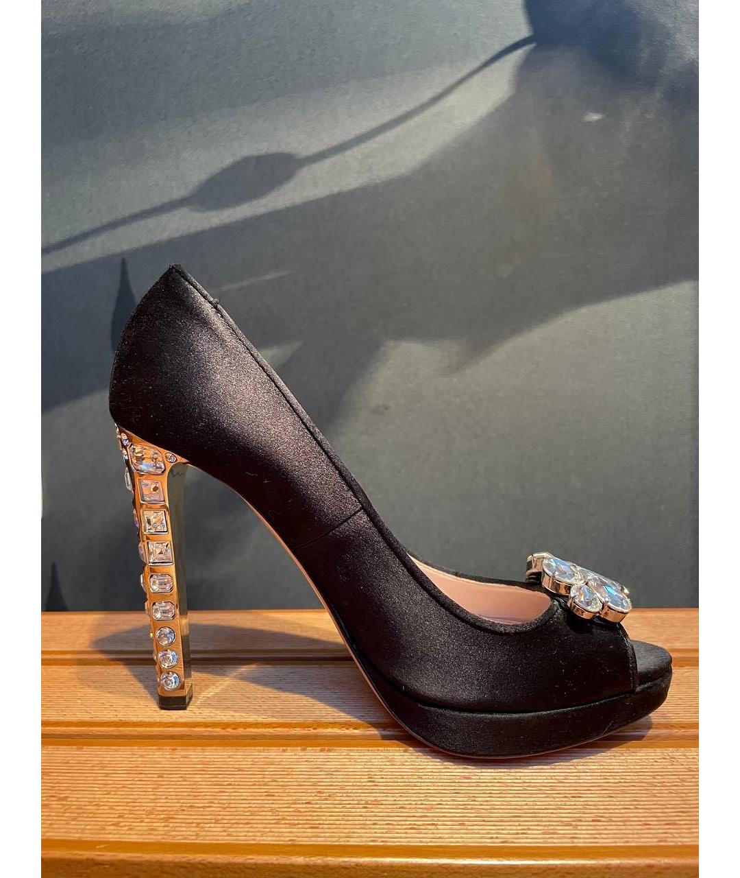 MIU MIU Черные текстильные туфли, фото 6