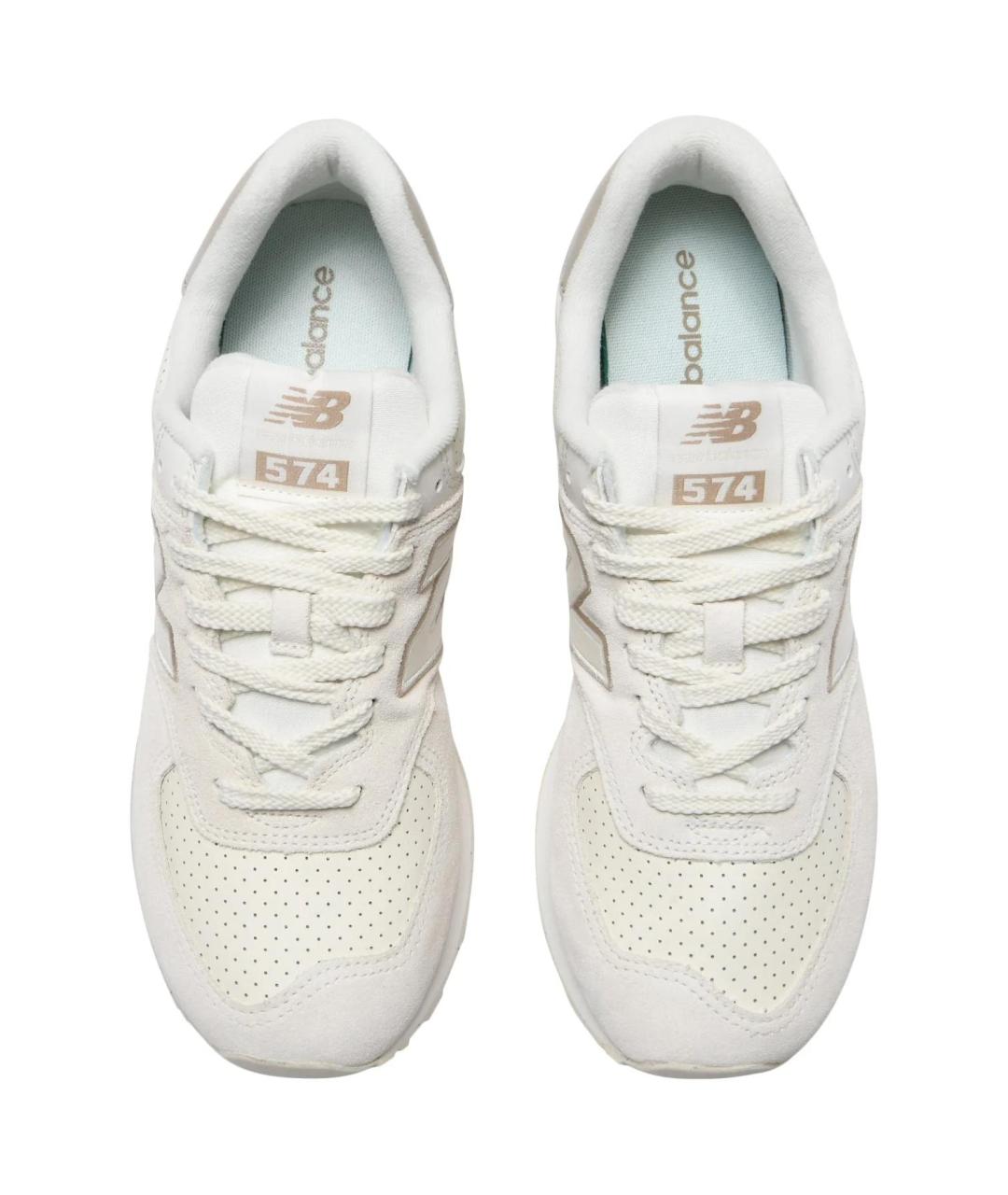 NEW BALANCE Белые замшевые кроссовки, фото 4