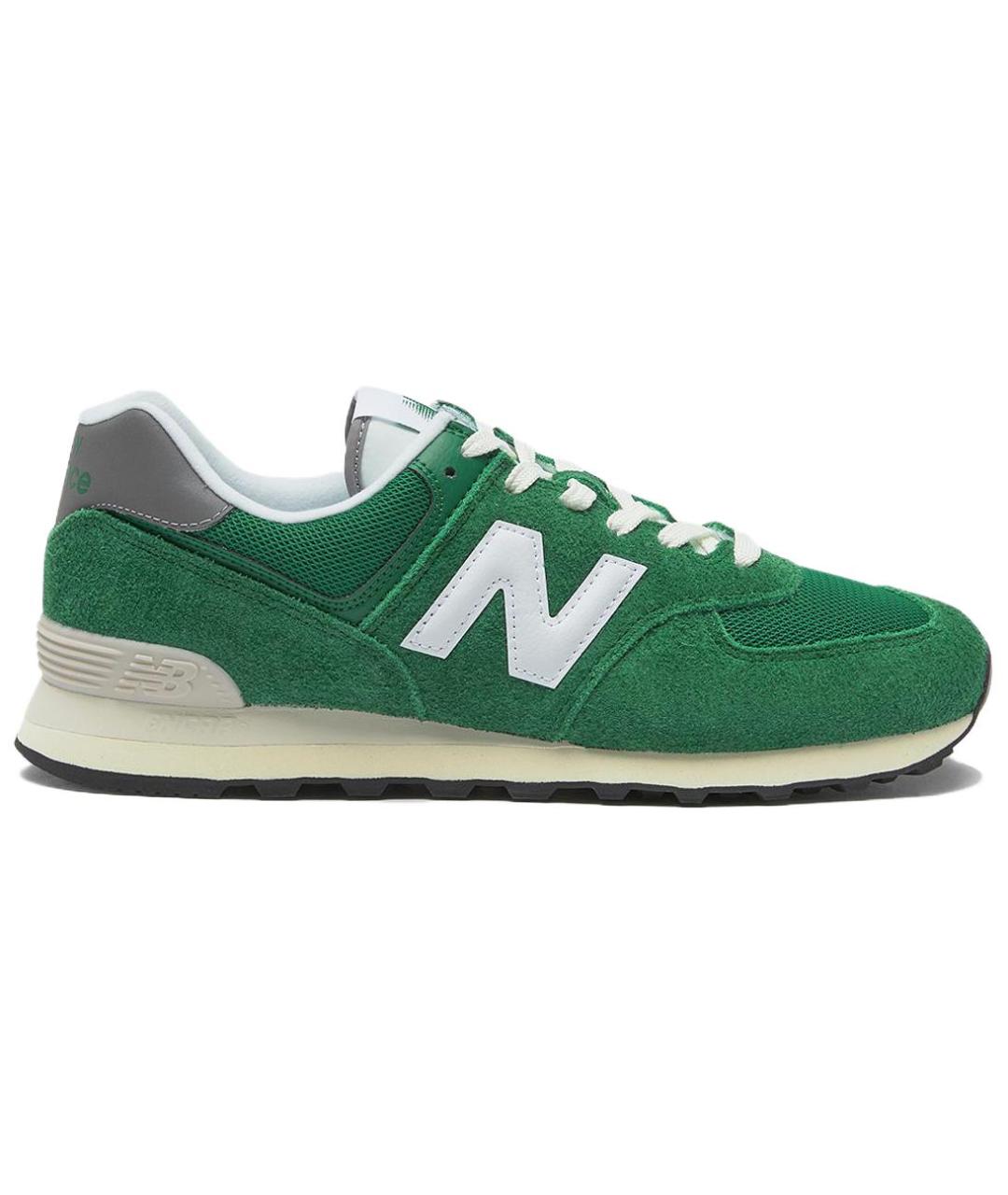 NEW BALANCE Зеленые замшевые кроссовки, фото 1