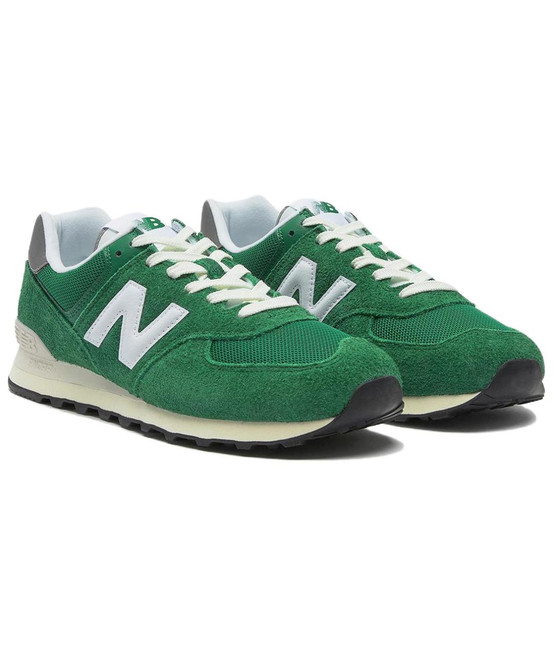 NEW BALANCE Зеленые замшевые кроссовки, фото 3