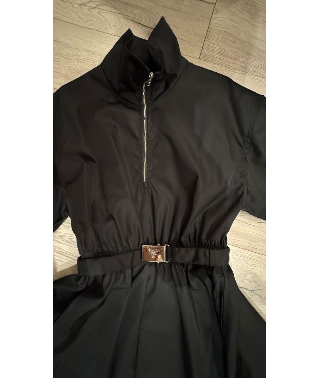 PRADA Черное полиэстеровое повседневное платье, фото 3