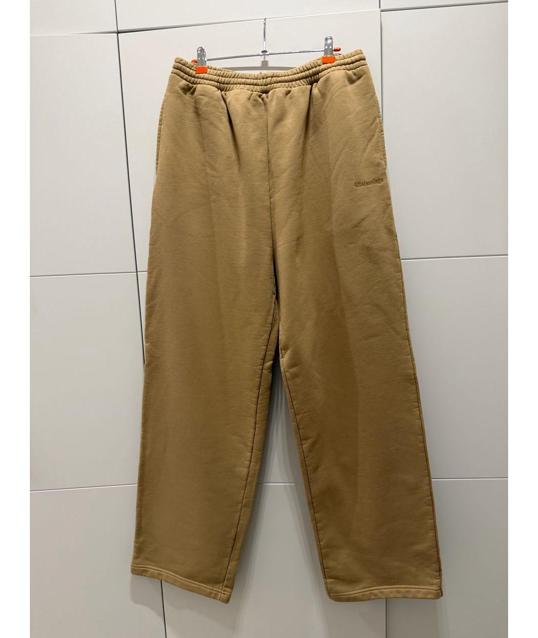 BALENCIAGA Бежевые хлопковые спортивные брюки и шорты, фото 3