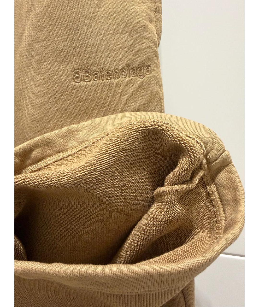 BALENCIAGA Бежевые хлопковые спортивные брюки и шорты, фото 5