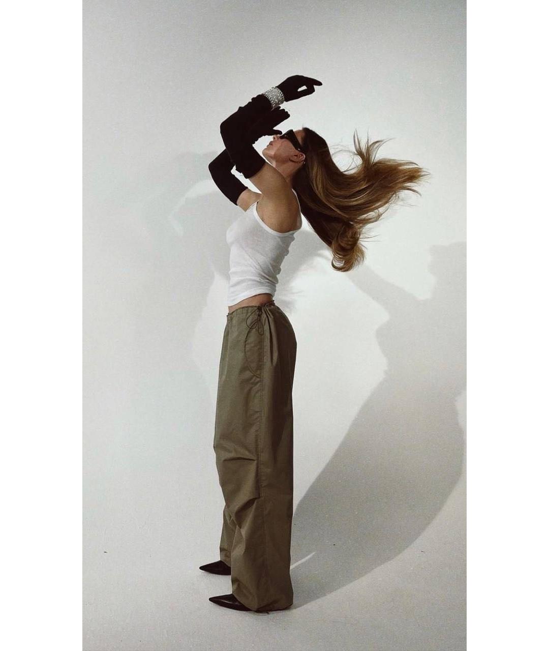 PLANTA ROSA Хаки повседневные брюки, фото 7