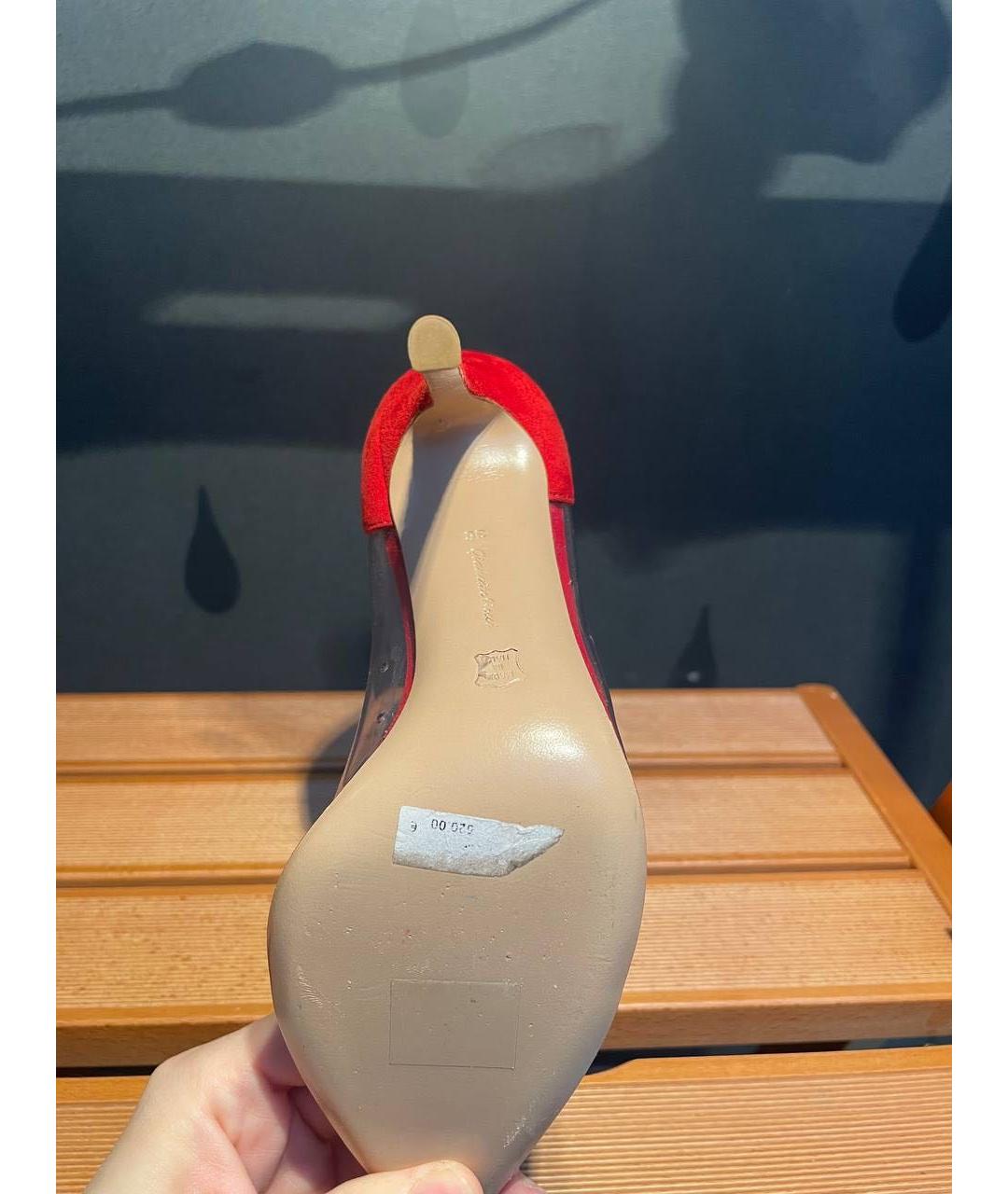 GIANVITO ROSSI Красные замшевые туфли, фото 4