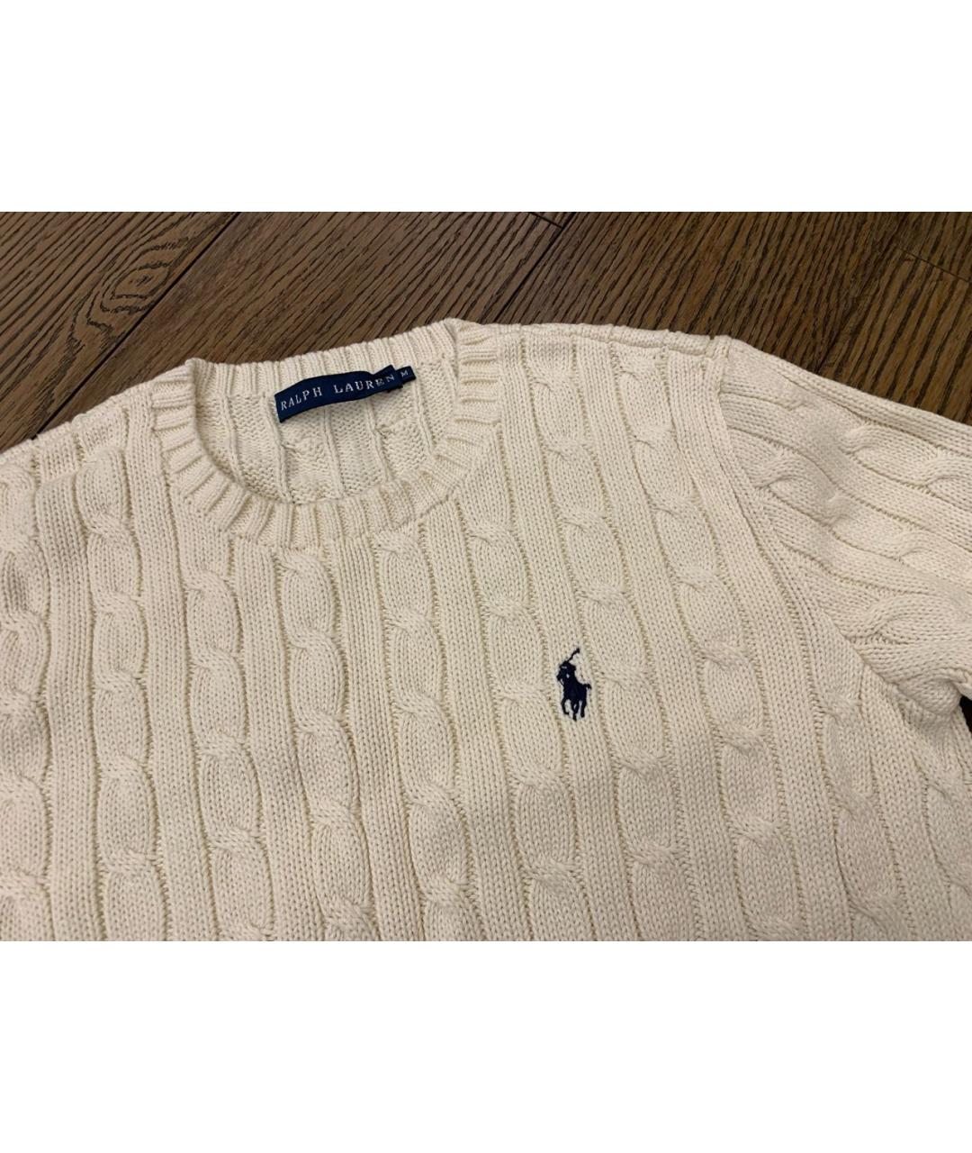 RALPH LAUREN Белый хлопковый джемпер / свитер, фото 2