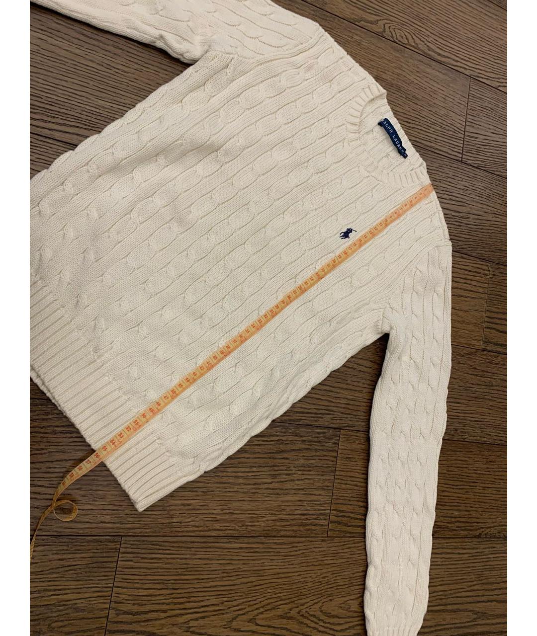 RALPH LAUREN Белый хлопковый джемпер / свитер, фото 6
