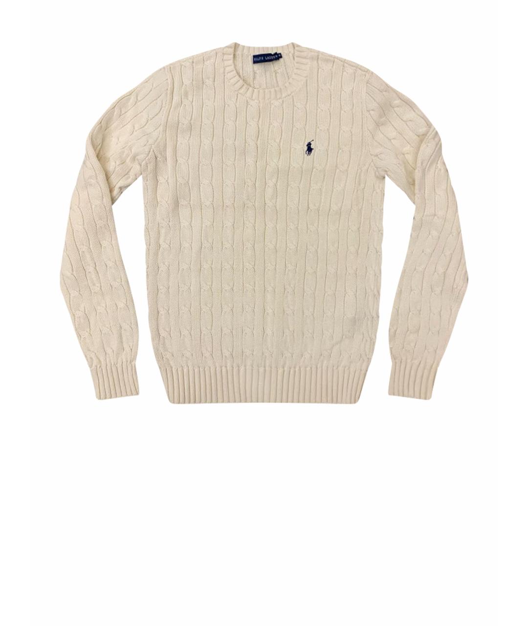 RALPH LAUREN Белый хлопковый джемпер / свитер, фото 1