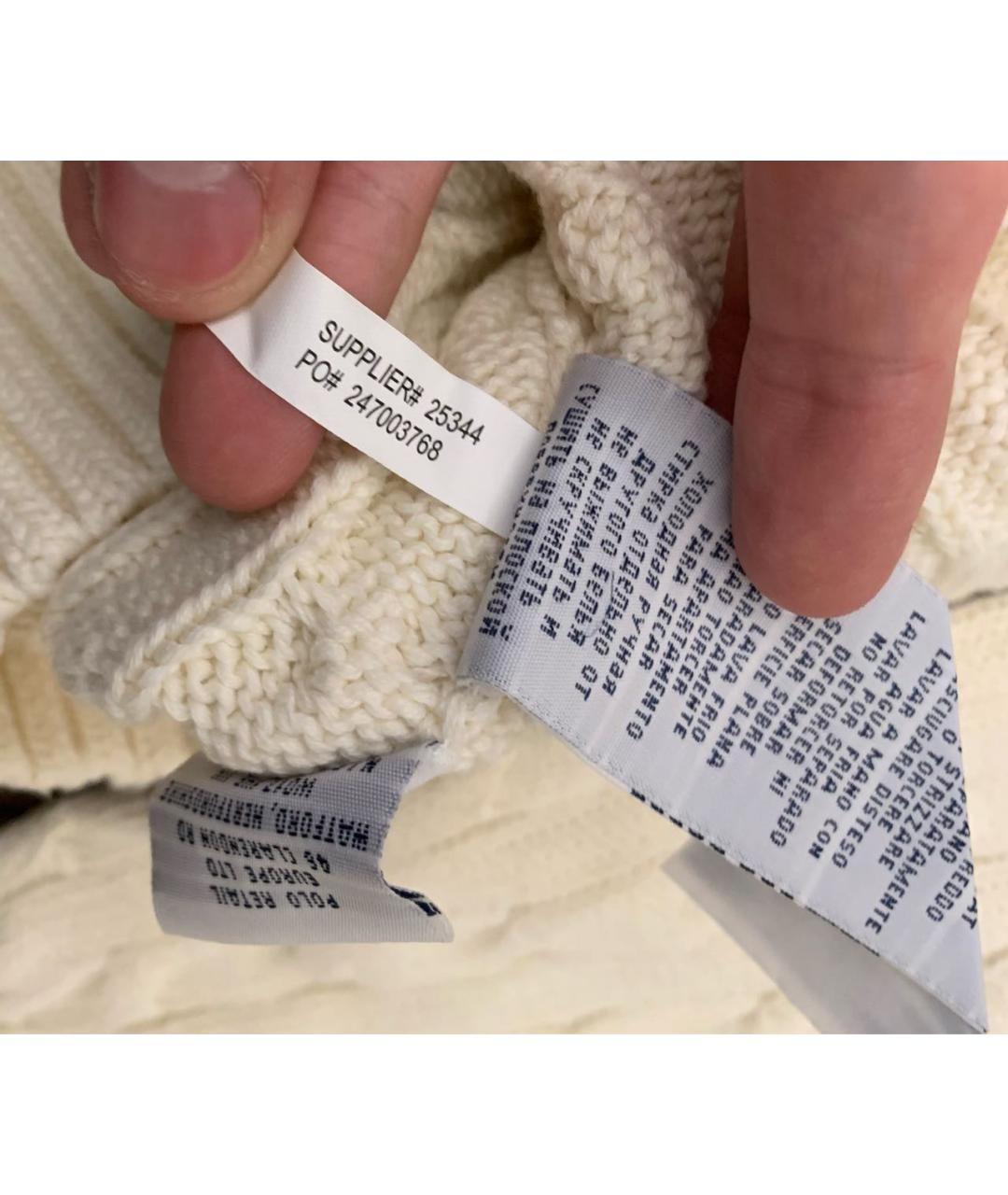 RALPH LAUREN Белый хлопковый джемпер / свитер, фото 4