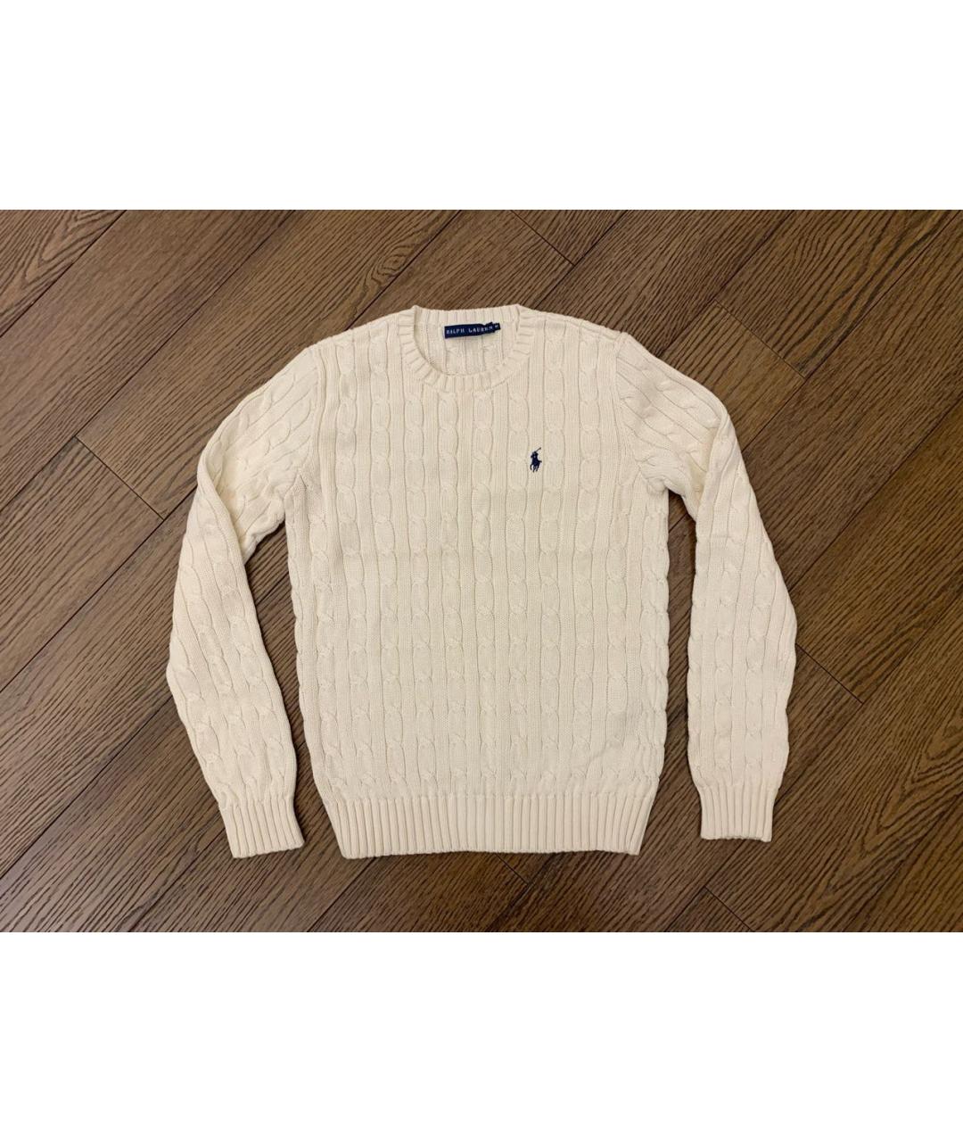 RALPH LAUREN Белый хлопковый джемпер / свитер, фото 9