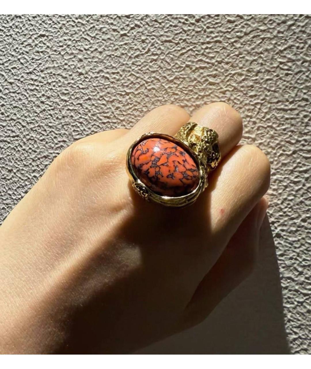 SAINT LAURENT Оранжевое металлическое кольцо, фото 2