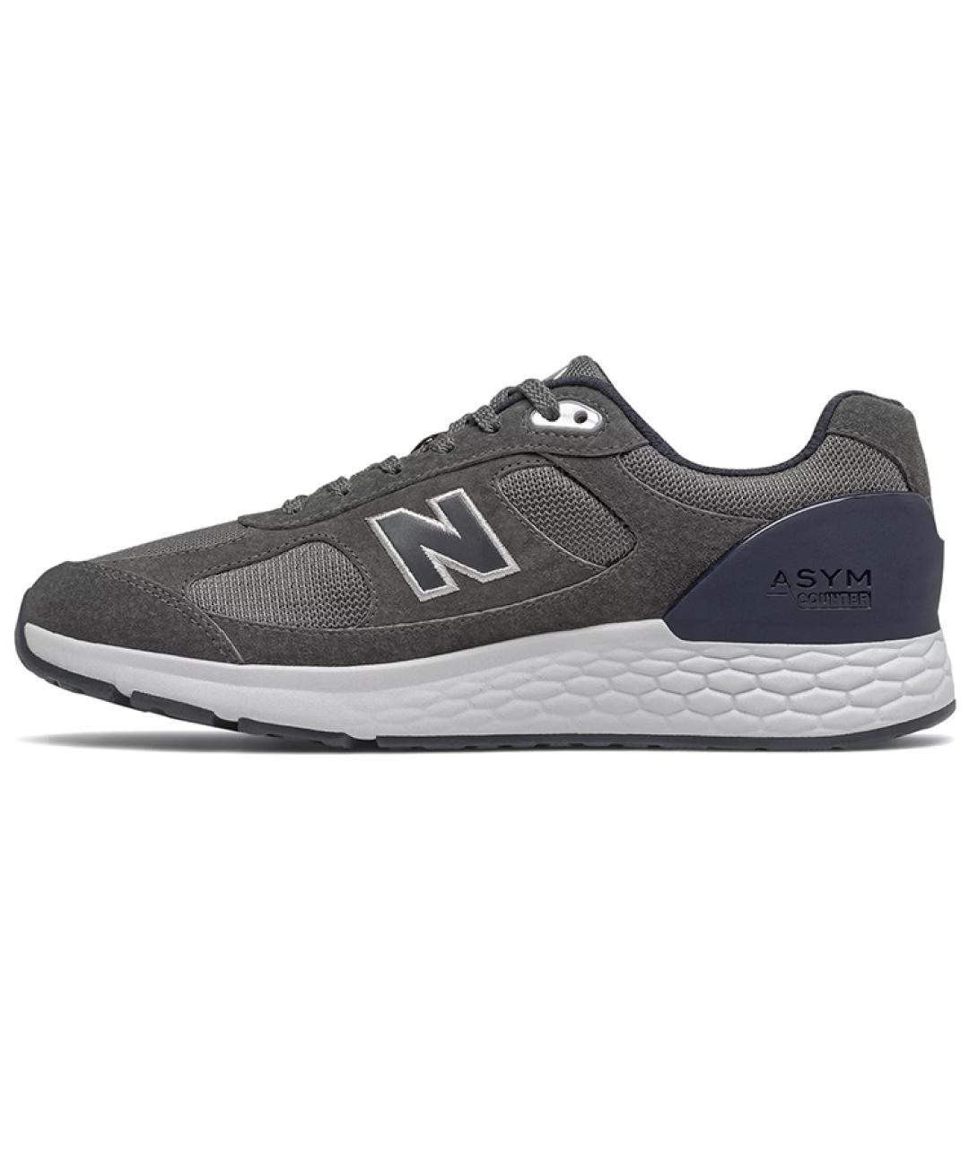 NEW BALANCE Серые замшевые низкие кроссовки / кеды, фото 2