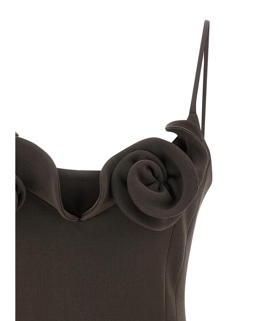 MAGDA BUTRYM Коричневое шерстяное повседневное платье, фото 3