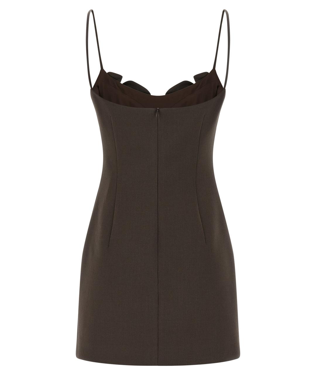 MAGDA BUTRYM Коричневое шерстяное повседневное платье, фото 2