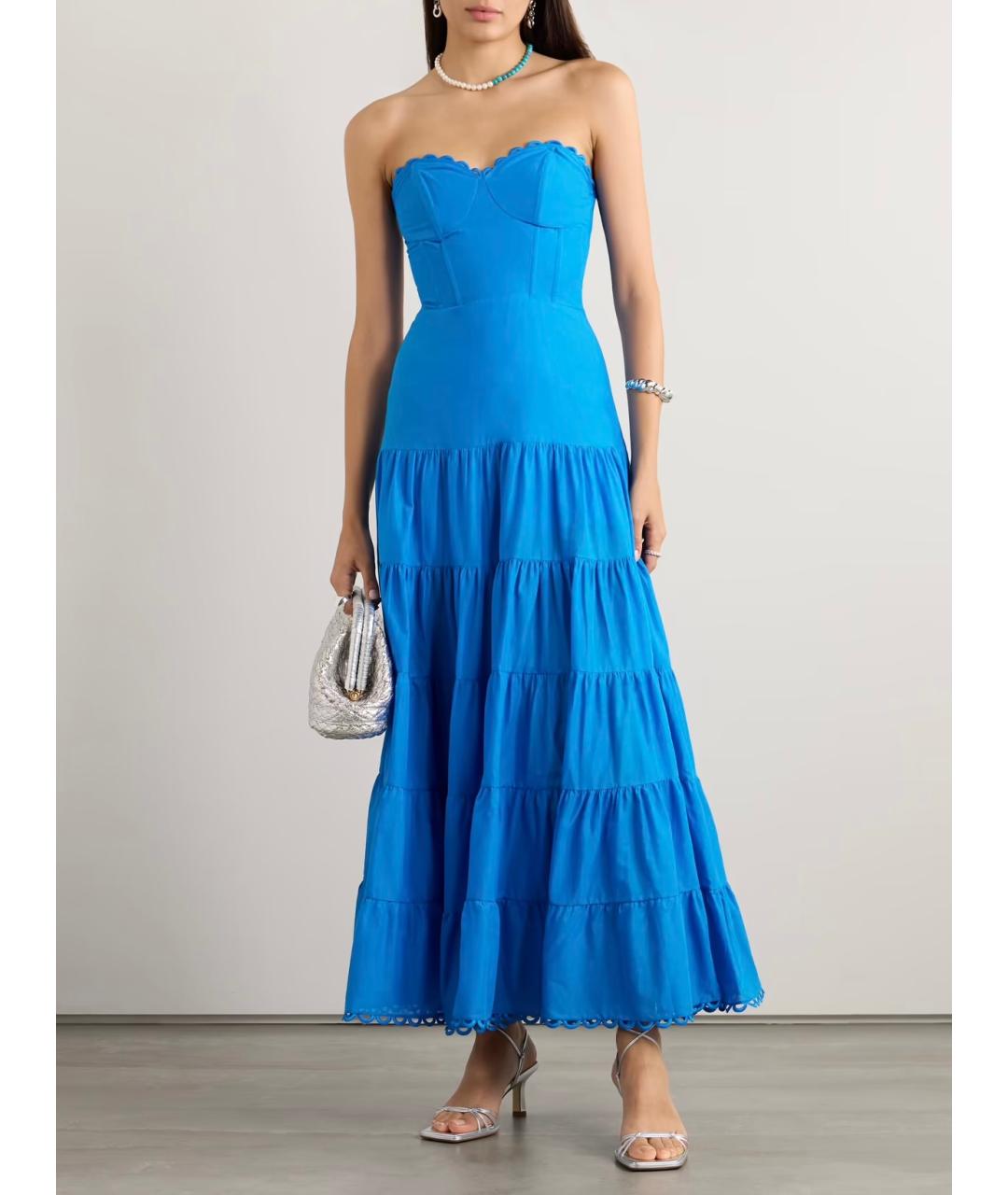 CHARO RUIZ Бирюзовое хлопковое повседневное платье, фото 2