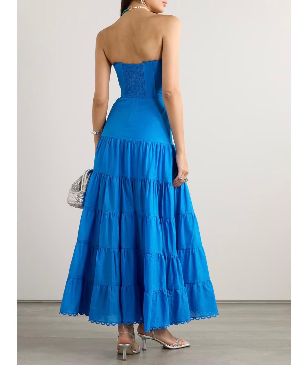 CHARO RUIZ Бирюзовое хлопковое повседневное платье, фото 3