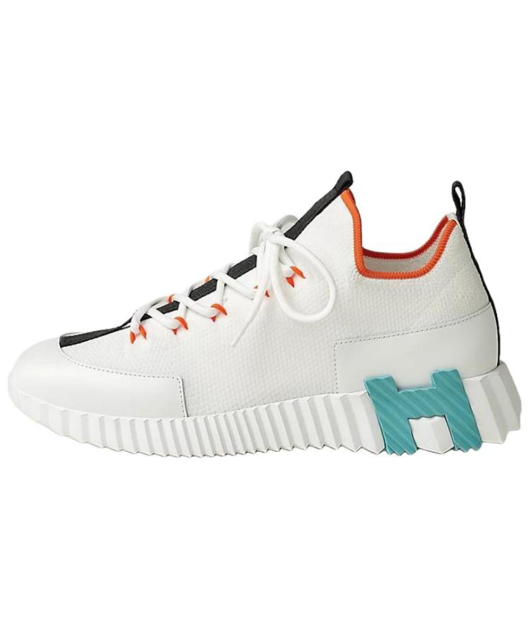 HERMES Белые текстильные кроссовки, фото 2
