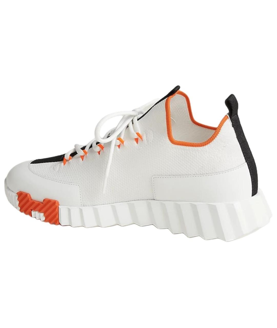 HERMES Белые текстильные кроссовки, фото 4