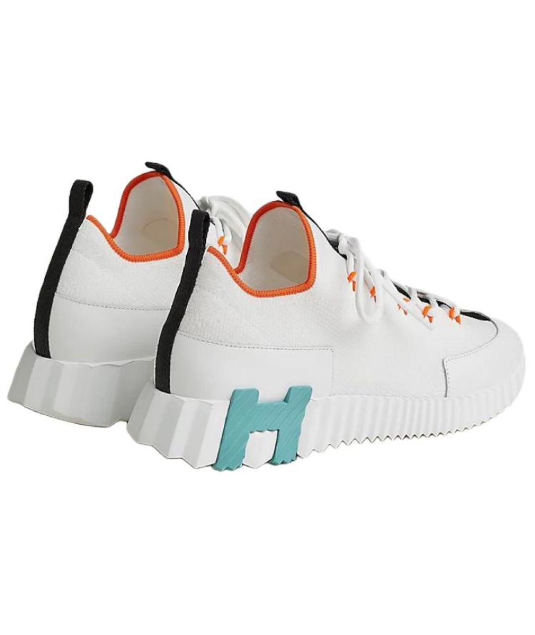 HERMES Белые текстильные кроссовки, фото 3