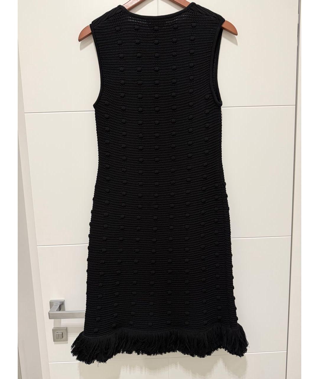 BOTTEGA VENETA Черное хлопковое повседневное платье, фото 4