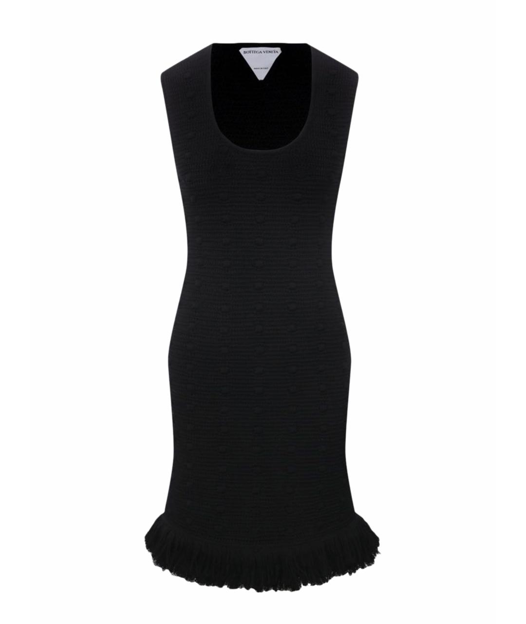 BOTTEGA VENETA Черное хлопковое повседневное платье, фото 1