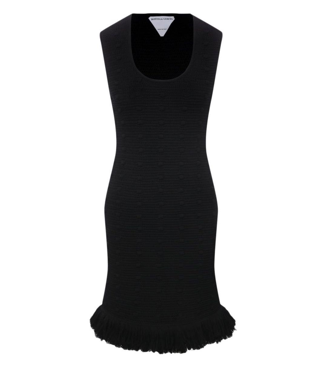 BOTTEGA VENETA Черное хлопковое повседневное платье, фото 9