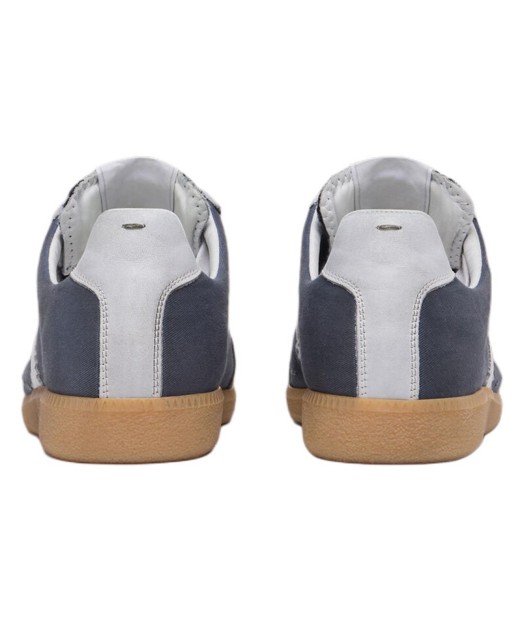 MAISON MARGIELA Синие замшевые низкие кроссовки / кеды, фото 5