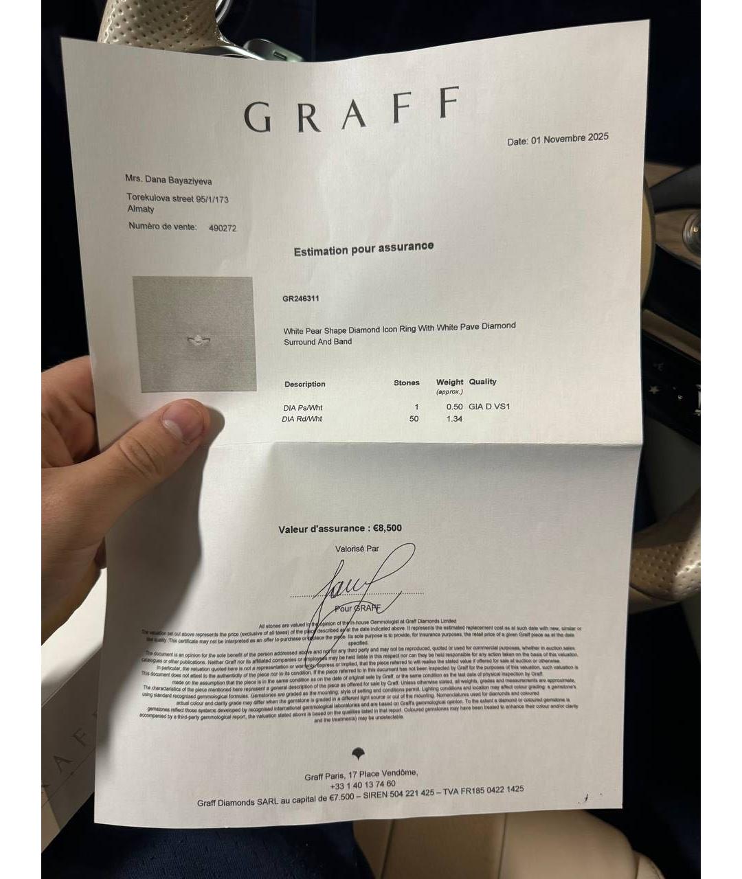 GRAFF Белое кольцо из белого золота, фото 4