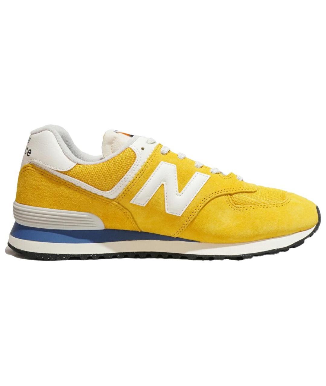NEW BALANCE Желтые замшевые кроссовки, фото 1