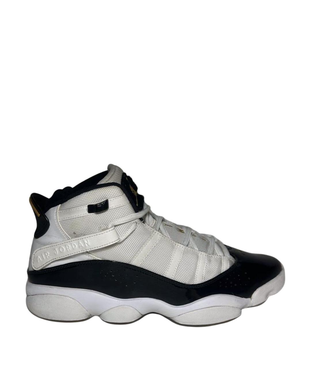 JORDAN Белые текстильные высокие кроссовки / кеды, фото 1