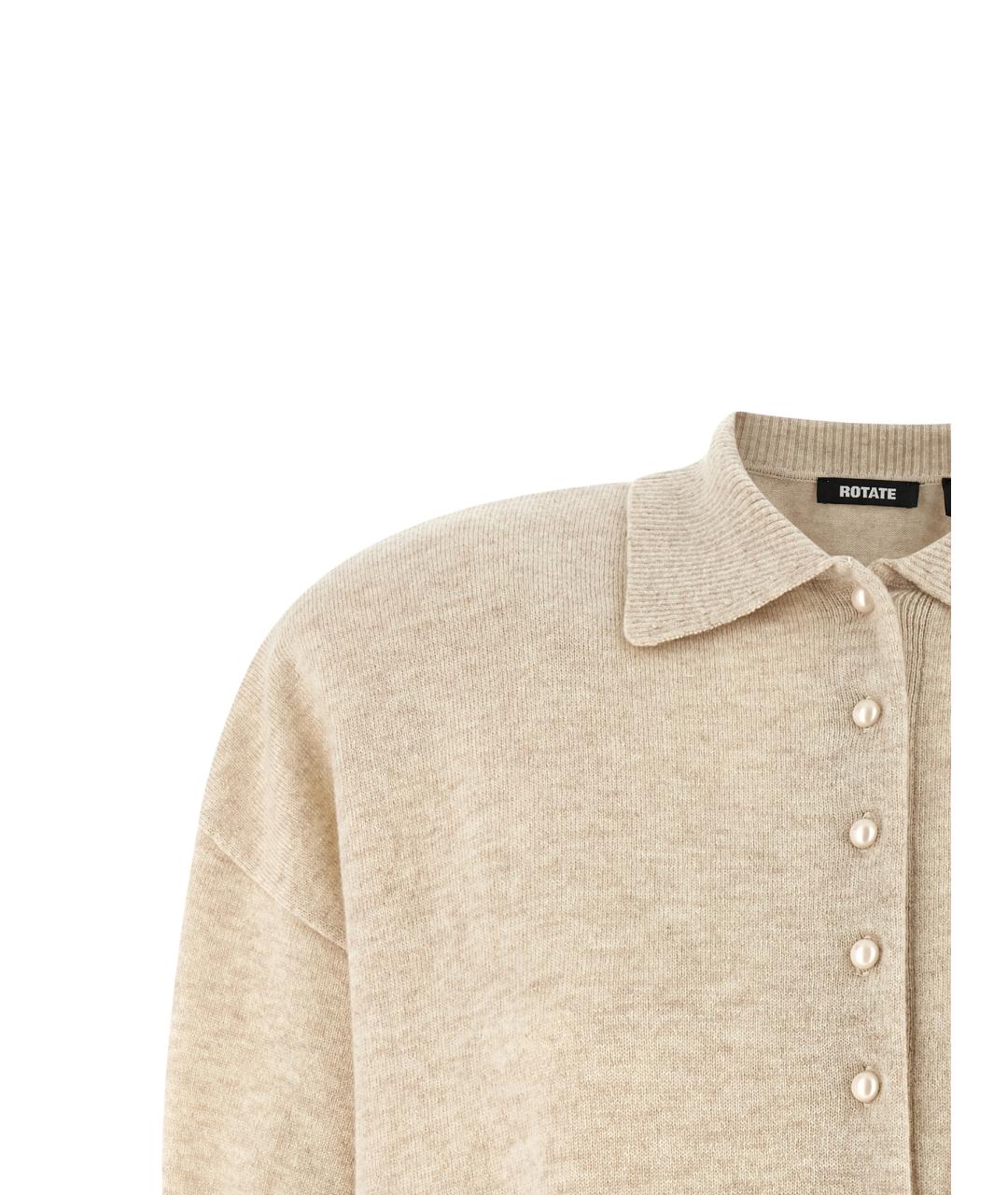 ROTATE Бежевый шерстяной джемпер / свитер, фото 3