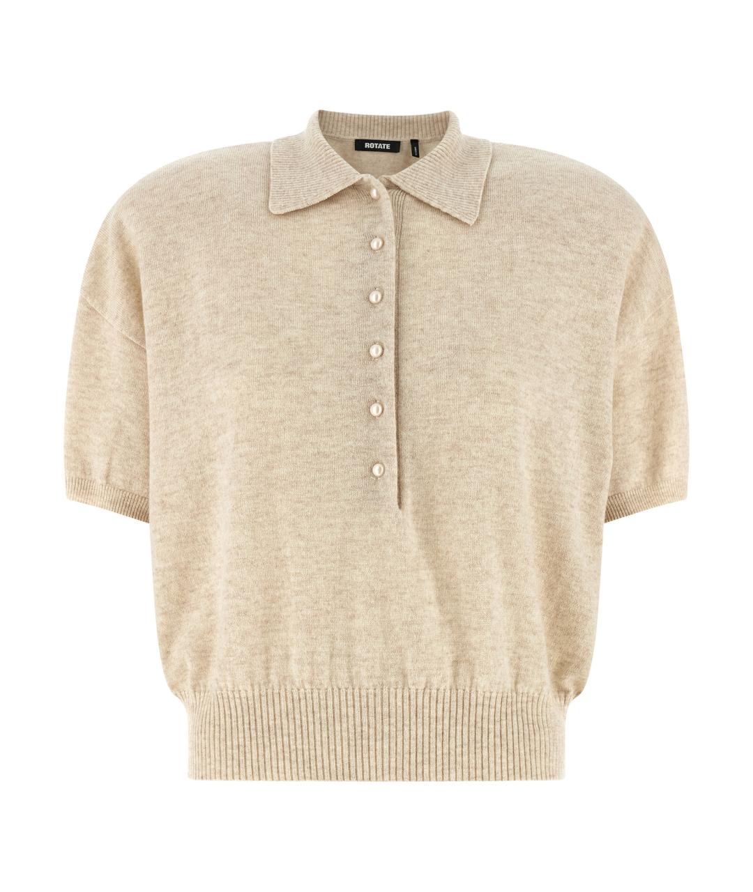 ROTATE Бежевый шерстяной джемпер / свитер, фото 1