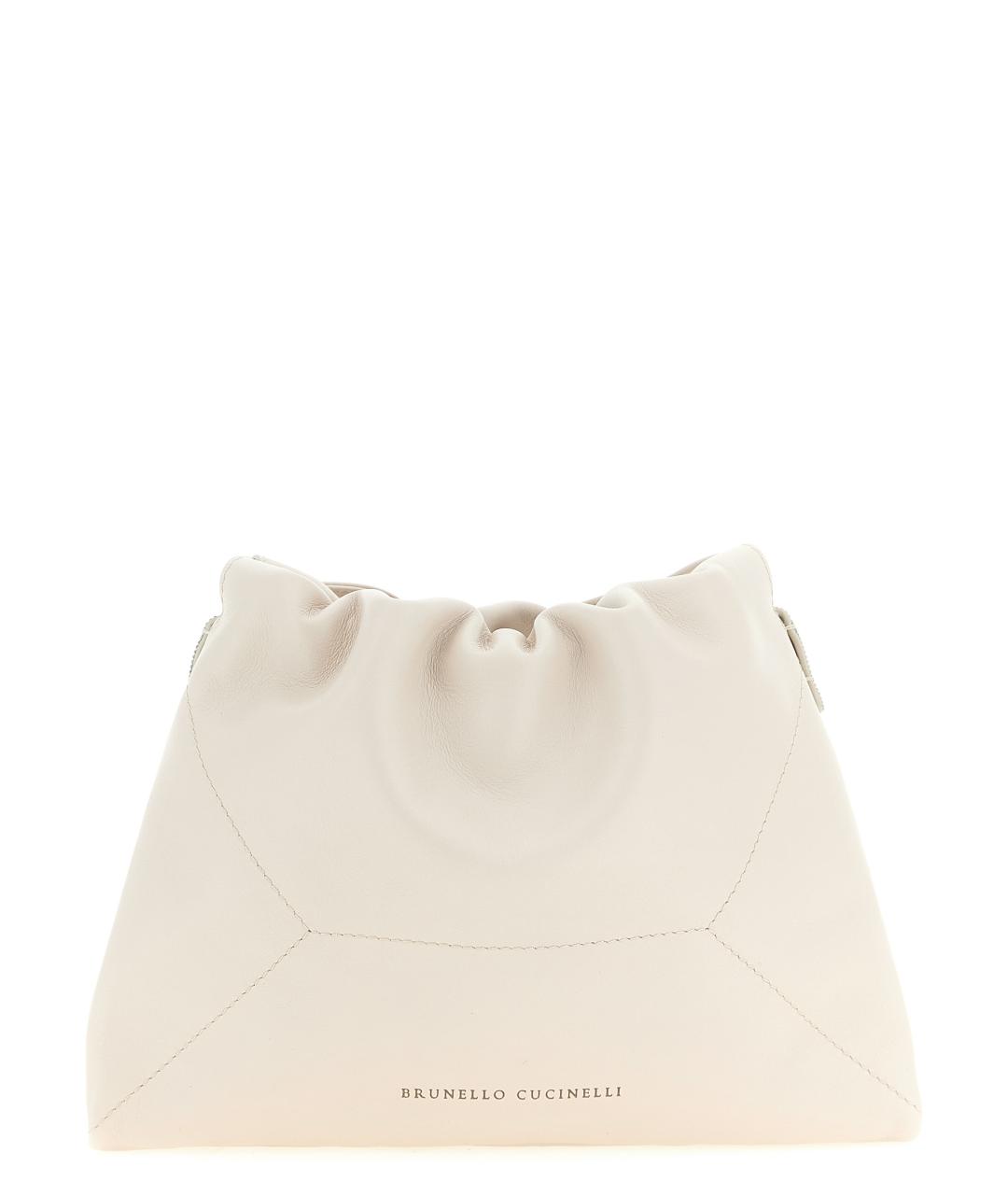 BRUNELLO CUCINELLI Белая кожаная сумка через плечо, фото 1