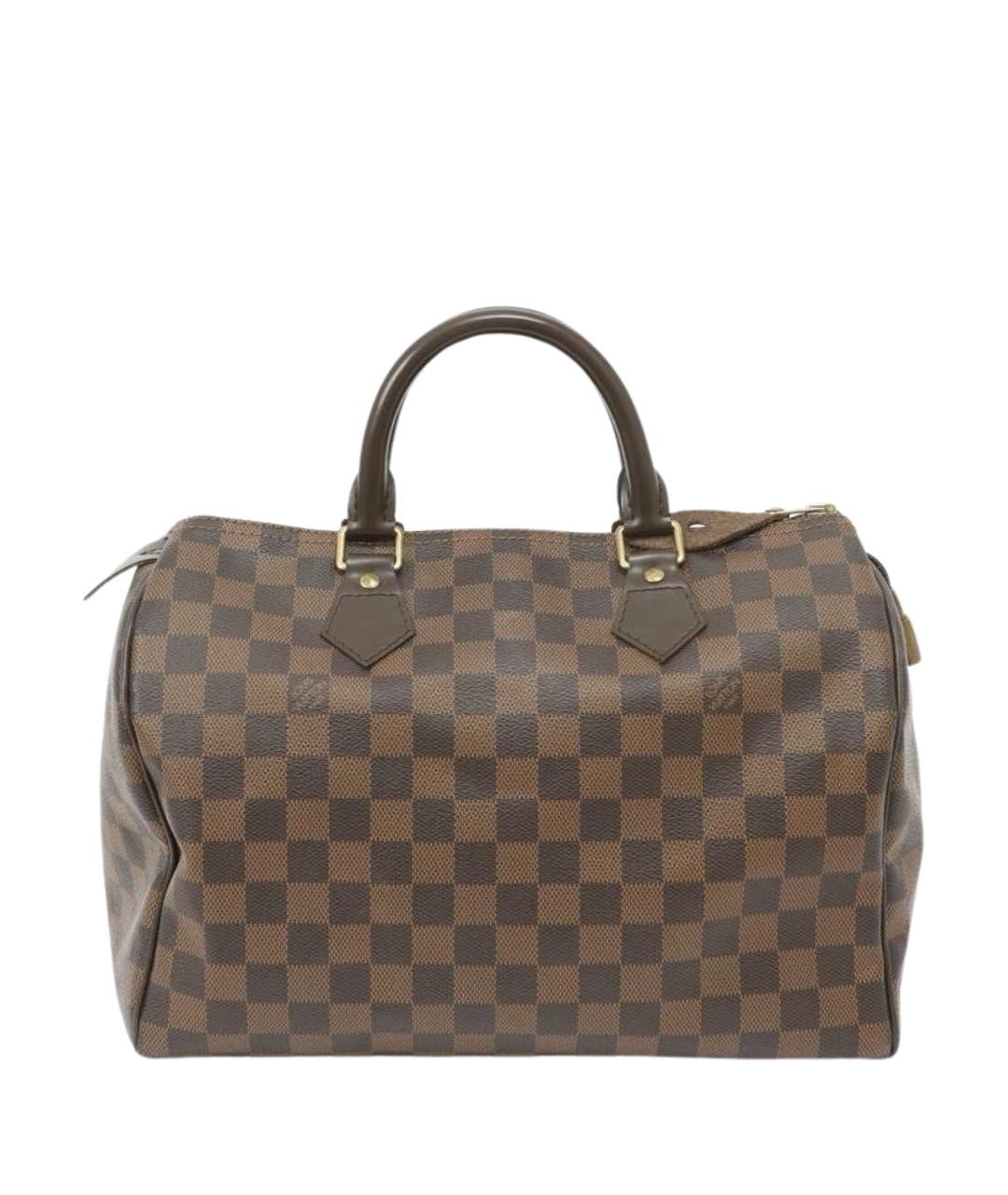 LOUIS VUITTON Коричневая кожаная сумка с короткими ручками, фото 1