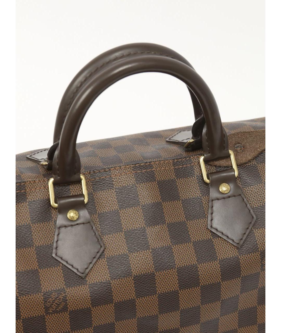 LOUIS VUITTON Коричневая кожаная сумка с короткими ручками, фото 4