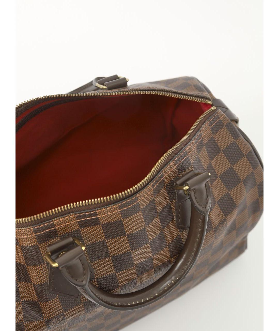 LOUIS VUITTON Коричневая кожаная сумка с короткими ручками, фото 8