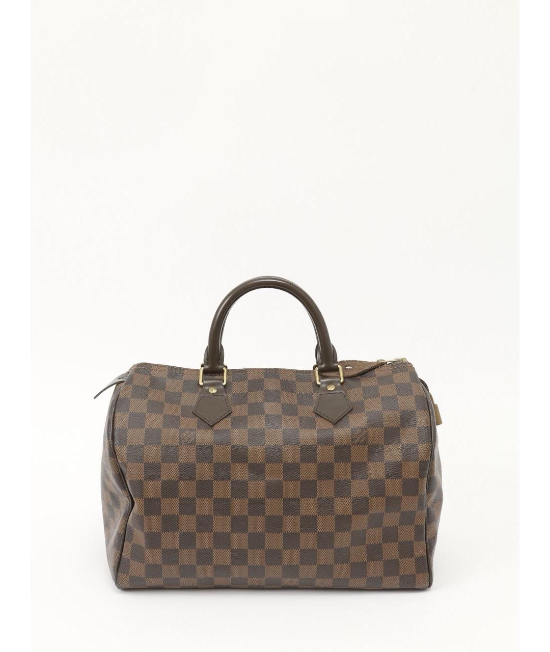 LOUIS VUITTON Коричневая кожаная сумка с короткими ручками, фото 9