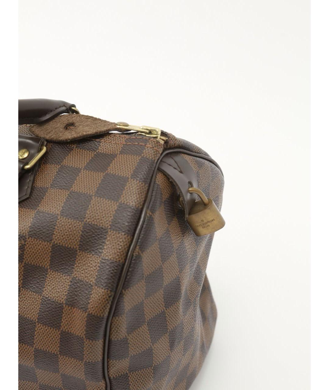 LOUIS VUITTON Коричневая кожаная сумка с короткими ручками, фото 5