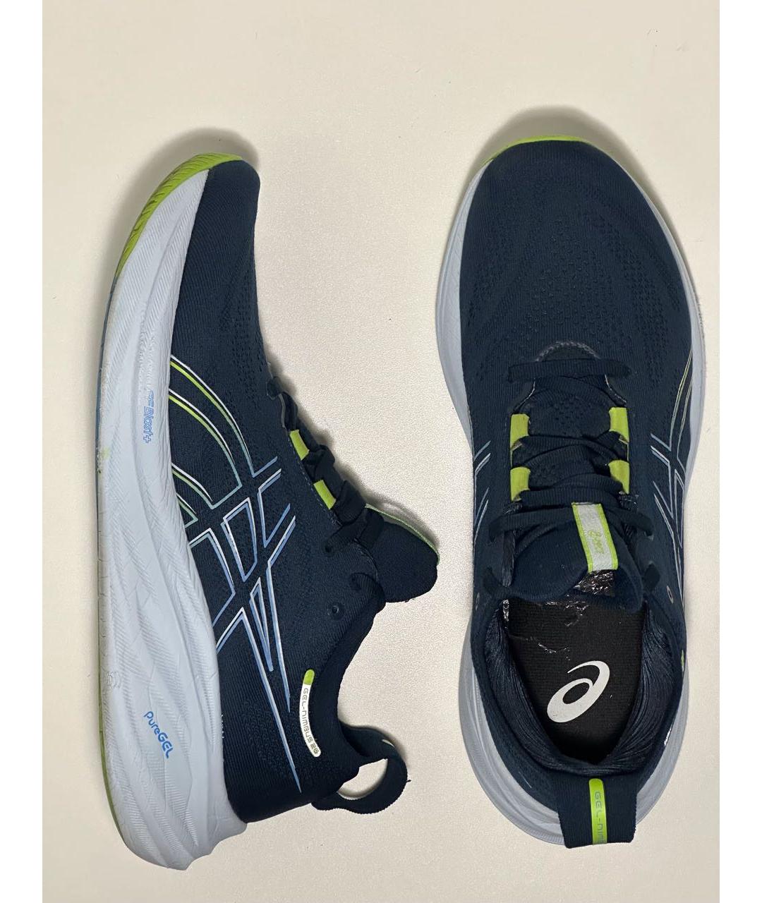 ASICS Темно-синие синтетические низкие кроссовки / кеды, фото 3