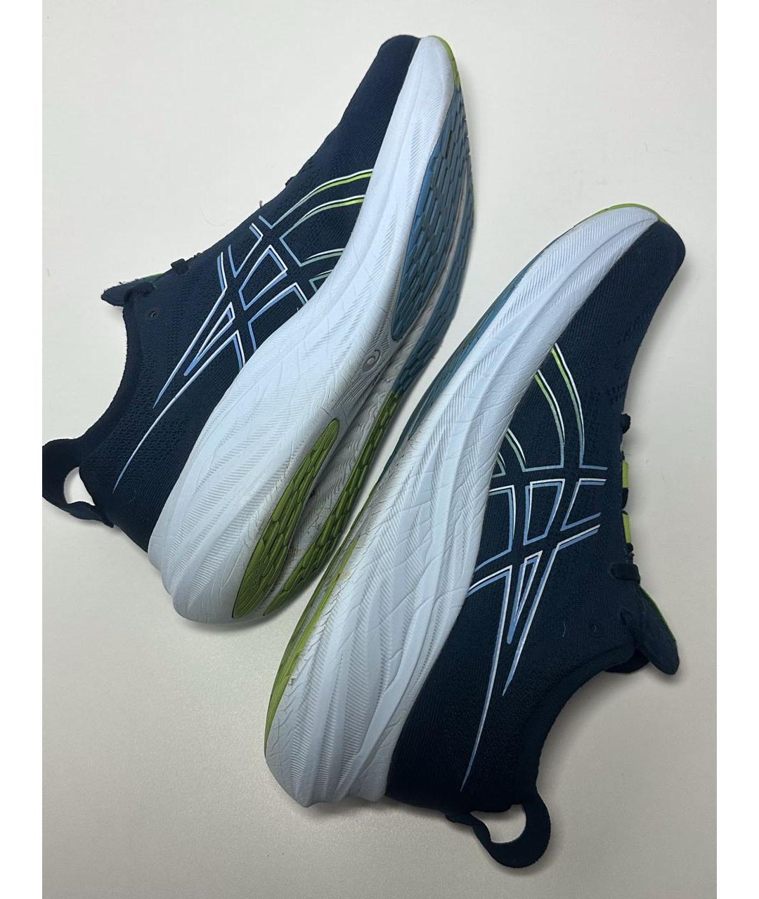 ASICS Темно-синие синтетические низкие кроссовки / кеды, фото 6