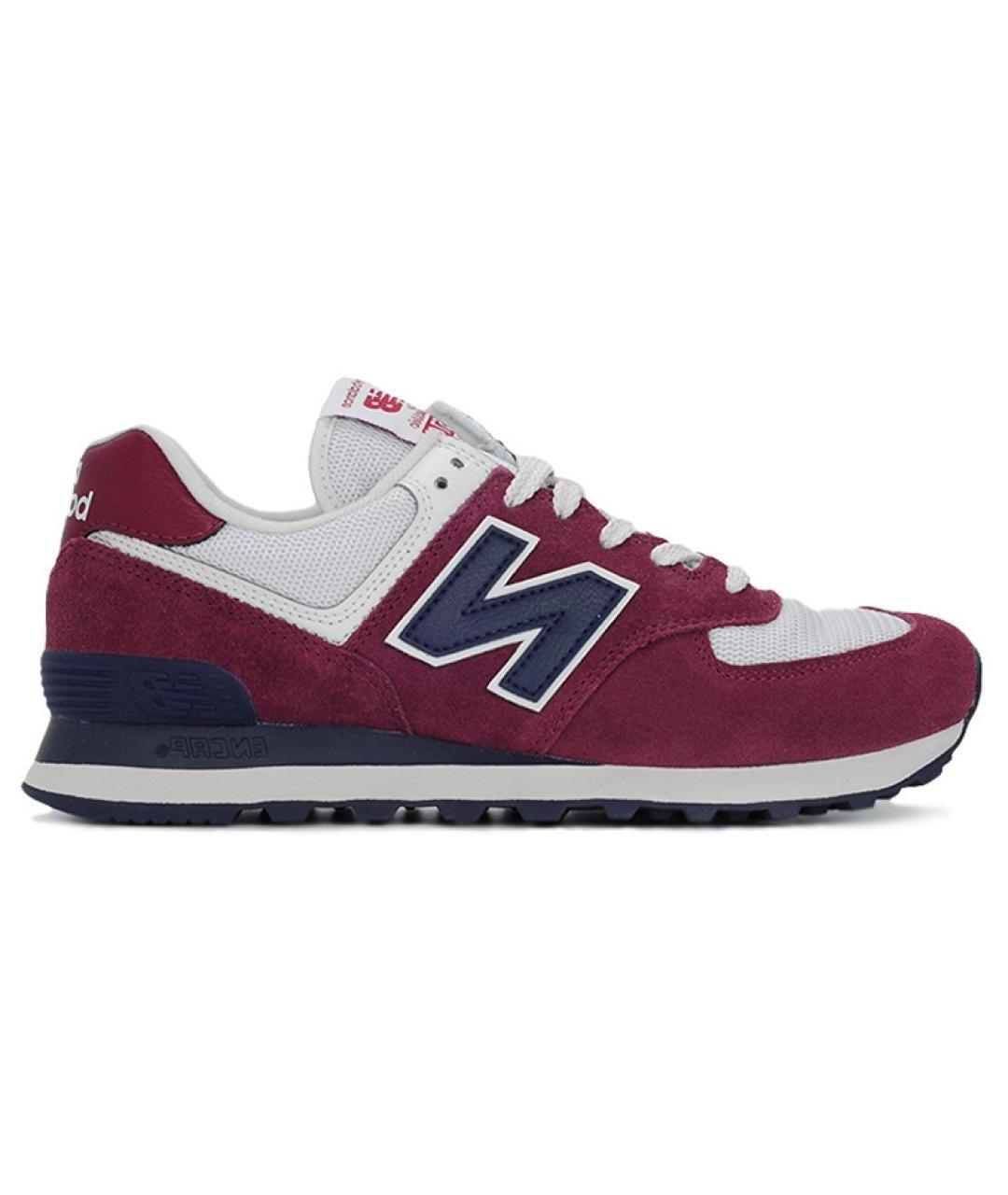 NEW BALANCE Бордовые замшевые высокие кроссовки / кеды, фото 1