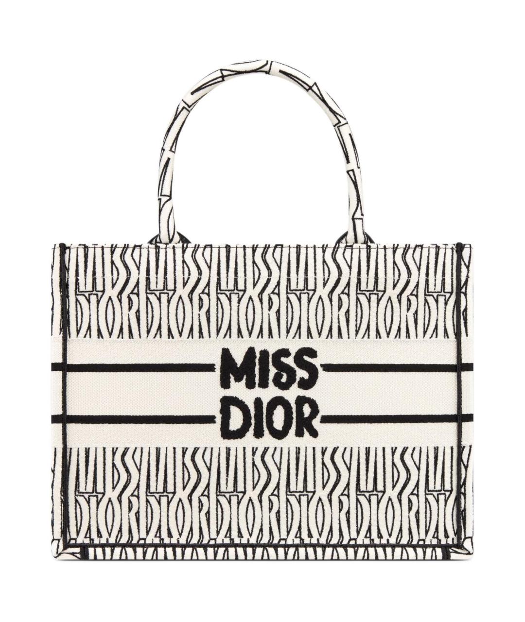 CHRISTIAN DIOR Белая хлопковая сумка тоут, фото 1