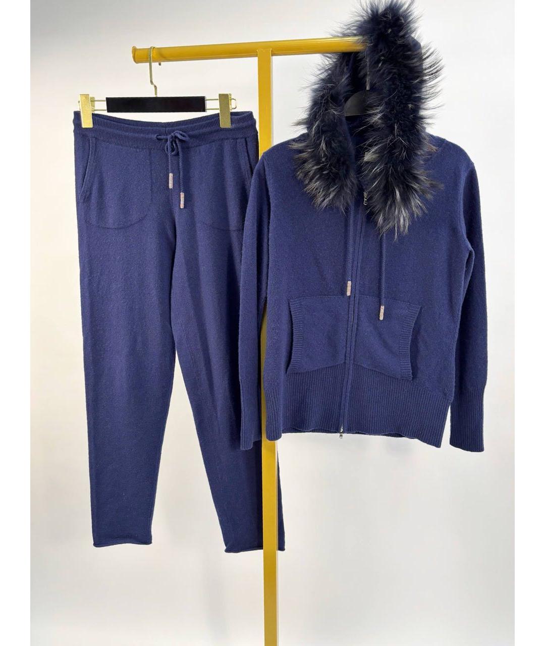 PANICALE Синий кашемировый костюм с брюками, фото 5