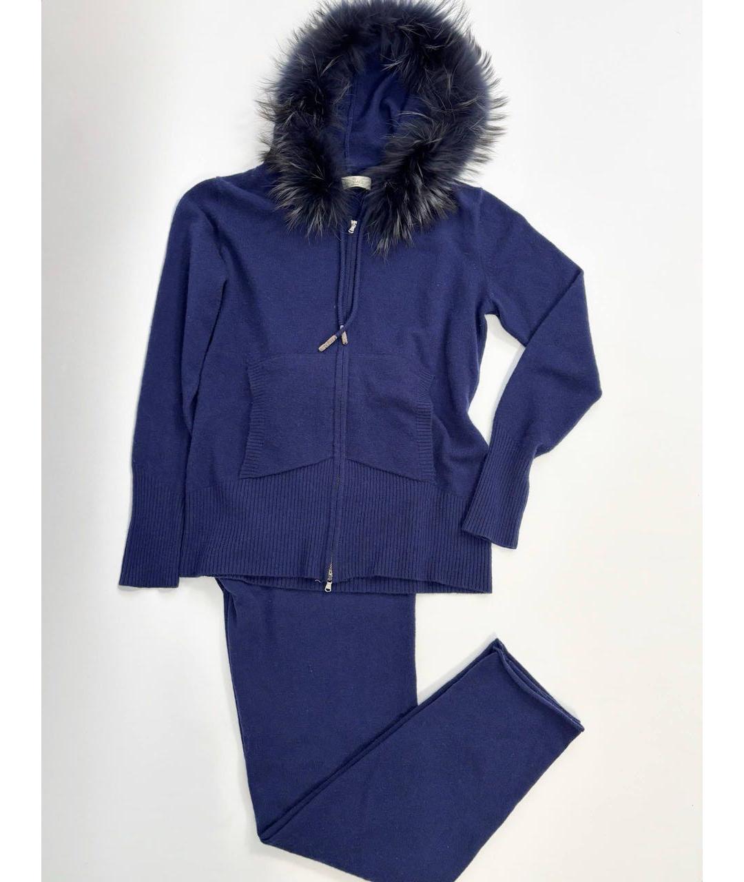 PANICALE Синий кашемировый костюм с брюками, фото 7