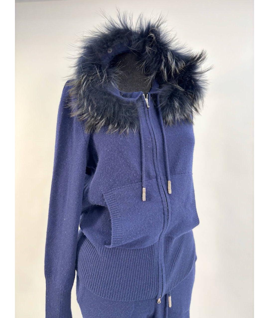 PANICALE Синий кашемировый костюм с брюками, фото 6